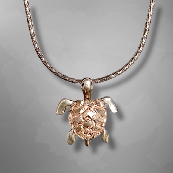 Necklace 925 Sterling Silver Sea Turtle - Picture 1 of 9